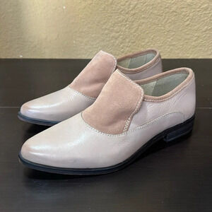 FREE PEOPLE Natural Leather & Nubuck Suede Blush Pink BRADY Loafer. 38